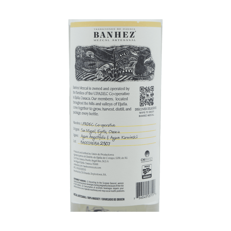 Banhez Mezcal Joven Espadin - ForTequilaLovers.com