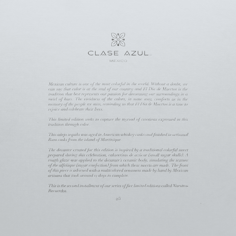 Clase Azul Joven Special Edition Dia De Muertos Colores 2022 Edition - ForTequilaLovers.com