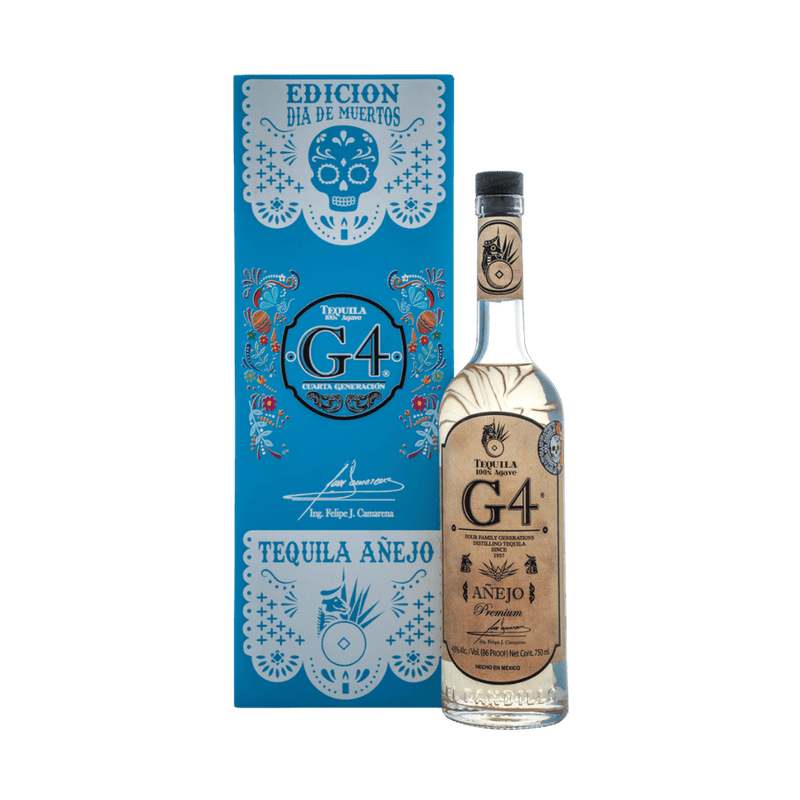 G4 Día de Muertos Añejo Tequila Blue Box - ForTequilaLovers.com