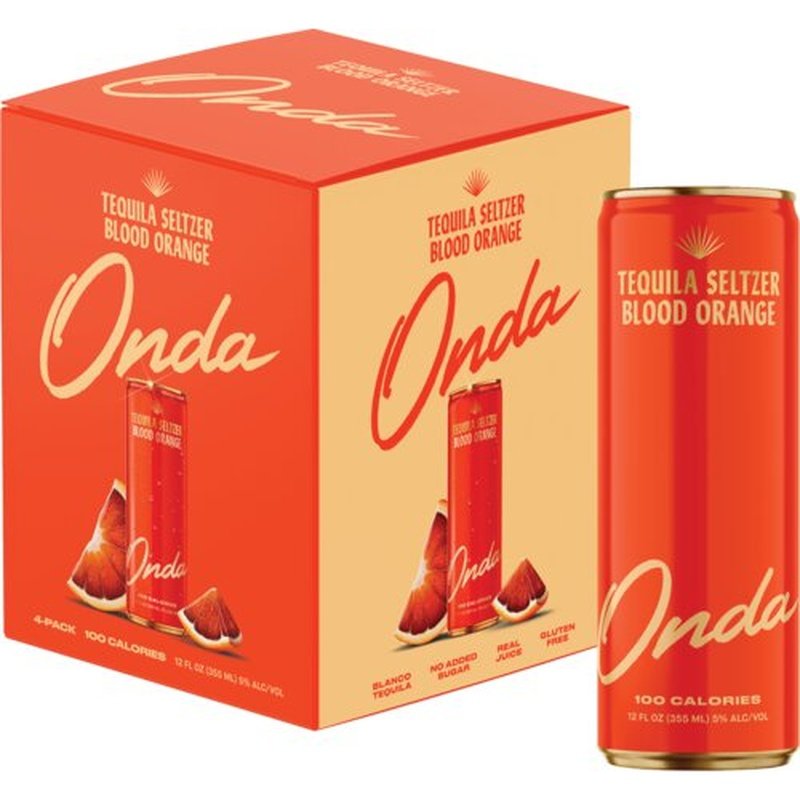 ONDA Tequila Seltzer 'Blood Orange' 4-Pack - ForTequilaLovers.com